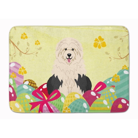 Carolines Treasures Easter Eggs Old English Sheepdog Machine Washable Memory Foam Mat BB6096RUG